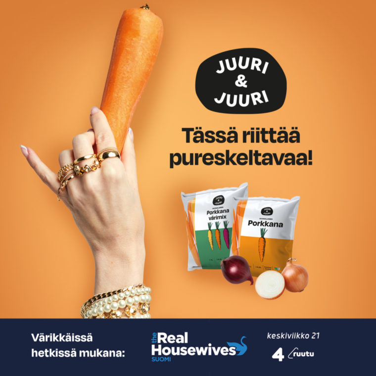 Mainostoimisto Lahti Queens referenssi JuuriJuuri mainosjuliste